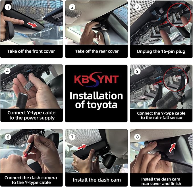 Front 4K Dash Cam for Toyota Corolla Cross 2023 2024 2025 2026 & Hybrid (NOT Corolla),OEM-Look,4K Video,Built-in WiFi & APP,Loop Recording,G-Sensor,Plug & Play,64GB Card