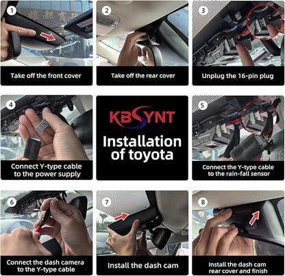 Front 4K Dash Cam for Toyota Corolla Cross 2023 2024 2025 2026 & Hybrid (NOT Corolla),OEM-Look,4K Video,Built-in WiFi & APP,Loop Recording,G-Sensor,Plug & Play,64GB Card