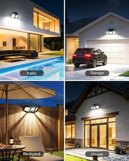 Brightown 4 Pack Solar Flood Outdoor Lights with Motion Sensor 3 Modes