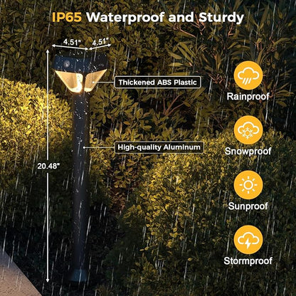 XMCOSY+ Smart Solar Pathway Lights, 150LM Motion Sensor Outdoor Lights, Waterproof, APP Control RGBCW Color Changing Garden Light for Yard Landscape Driveway, Compatible with Alexa, 6 Pack