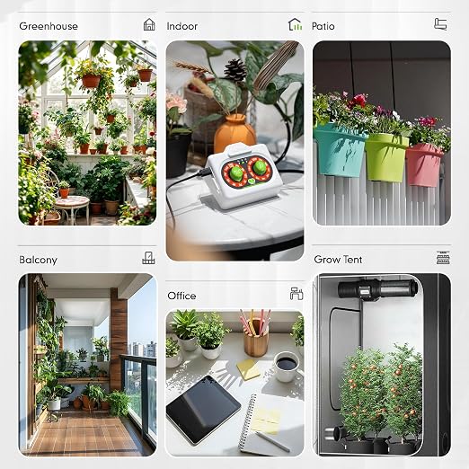 RAINPOINT Beginner-Friendly Automatic Plant Waterer Indoor for Pot Plant Adjustable Water Output,Battery Powered Outdoor IP54 Waterproof Easy-Setup Drip Irrigation System Device Kit Water 10-15 Plants