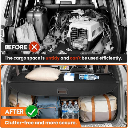 Powerty Retractable Cargo Cover for 2020-2025 Hyundai Palisade, Carbon Fiber Texture Trunk Cover Privacy Screen Rear Security Shade for Palisade Accessories