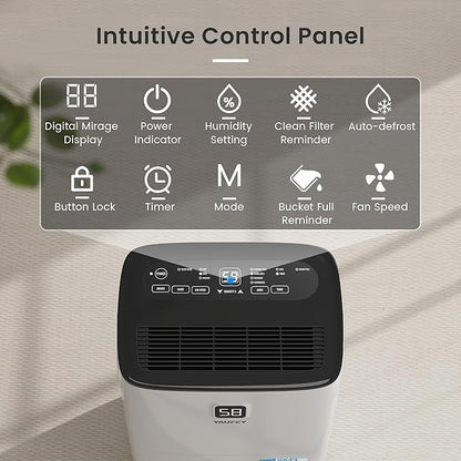 Yaufey 5000 Sq. Ft. Energy Star Certified Dehumidifier, Max 80 Pints Dehumidifier for Basement with Drain Hose, Smart Compressor with Intelligent Humidity Control, Dehumidifiers for Home Bedroom