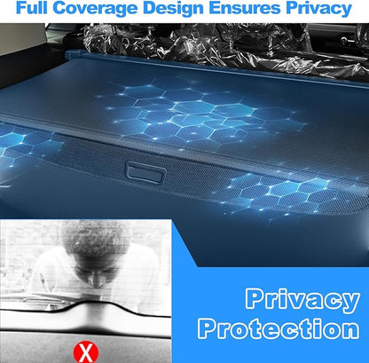 AUXKO Retractable Cargo Cover for Volkswagen Atlas Cross Sport 2026-2020, Waterproof Carbon Fiber Security Shade Cover for 2025 2026 VW Atlas Cross Sport Shielding Anti-Peeping Luggage Privacy Cover