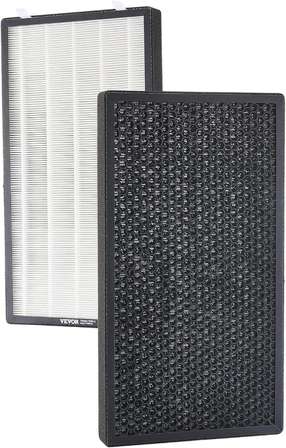 VEVOR Air Purifier Replacement Filter, H13, 2-in-1 Compact & Lightweight Replacement Filter with Non-Woven Fabric, Easy-to-Install Purifier Filter with Activated Carbon, Fit for Square Purifier