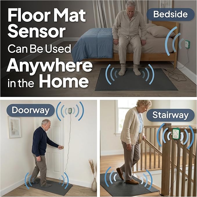 Floor Mat Exit Alarm for Seniors Fall Prevention & Anti-Wandering - Economy System