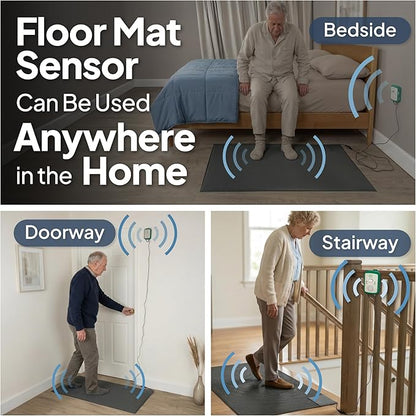 Floor Mat Exit Alarm for Seniors Fall Prevention & Anti-Wandering - Economy System