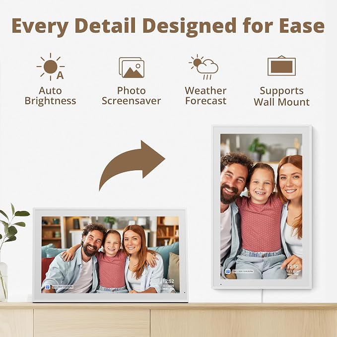 Dragon Touch 21.5" Digital Calendar Chore Chart – 1080P Full HD Interactive Touchscreen, Smart Family Planner, Hearth Display Digital Calendar Wall & Desk Mountable for Seamless Scheduling