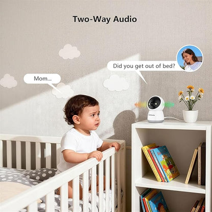 3MP Indoor Security Camera with 32GB SD Card - Pan/Tilt WiFi Camera with Motion Detection & Smart Night Vision for Baby & Pet Monitoring, Supports Cloud Storage