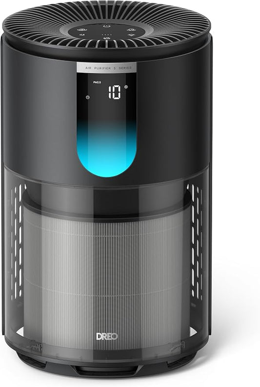 DREO Air Purifier for Home, Up to 1176 ft², HEPA Air Cleaner for Large Rooms & Bedrooms, Pets, Smoke, Dust, Pollen & Odors, PM2.5 Monitor, Auto, Turbo & Quiet Sleep Mode, 4 Speeds, DR-HAP009(Dreo 539)