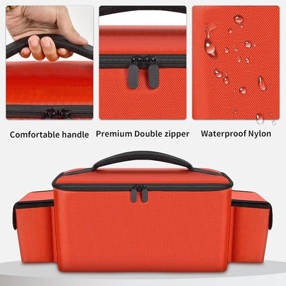 Air Compressor Bag for Milwaukee M18 Inflator 2848-20/2771-20 | Oxford Fabric, Dual Battery Pockets for 3.0-9.0Ah Packs, Accessory Organization for Garage and Vehicle, Red, Case Only