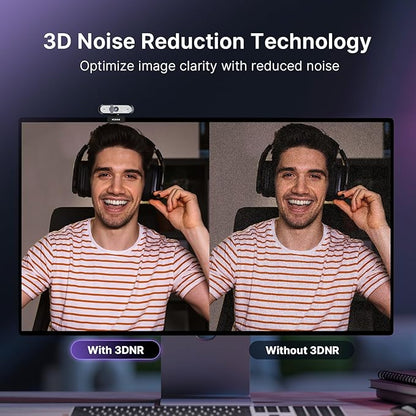 NexiGo N660P Pro 4K Webcam with Distortion-Free Lens, 1080p 60 fps Autofocus USB Streaming Camera, 3DNR, Noise-Canceling Mics & Privacy Cover, Web Cam for Gaming/Live Streaming/PC/Mac/Switch 2, Black