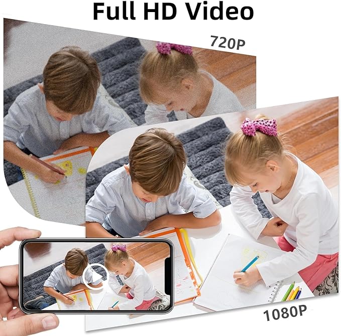 Smart Wireless WiFi Camera Smoke Detector Hidden Camera 1080P Video Indoor Security Camera for Pets, Home Wall Mount Night Vision, Live Viewing, Motion Detection, Android iOS Free App, Loop Filming