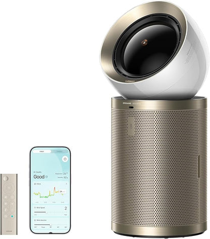 Dreame Smart Air Purifier for Home Large Room, Cleans 7,534 ft² in One Hour with 4 Filters, Dual-way Air Oulets, Al Tracking, Air Quality Monitor with 7 Sensors, 2-in-1 Purifier & Fan, PM10