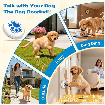 ChunHee Dog Bells to Go Outside – Bell for Dogs to Ring to Go Potty | Dog Door Bell with 5 Adjustable Volume & 36 Ringtones | Chew-Proof Dog Potty Bell | Bells for Dog Training to Go Outside