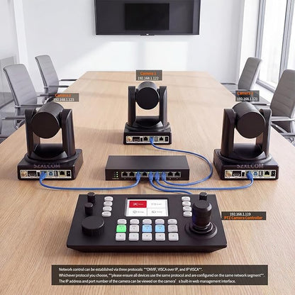 4K PTZ Camera for Conference Room & Church, 20X Optical Zoom, HDMI SDI USB LAN, AI Auto Tracking Camera for Live Streaming