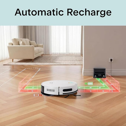 SereneLife Automatic Robot Vacuum Cleaner and Mop Combo, Pro Edition with Upgraded Battery, Extreme Suction, Internal Water Tank - Smart App Control, Ideal for Pet Hair, Carpet and Hard Floors, White