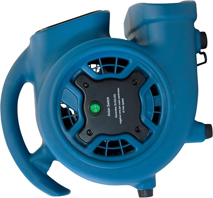 XPOWER Freshen Aire P-260NT 1/4 HP, 925 CFM, 4 Speeds Mini Mighty Scented Air Mover, Utility Fan, Dryer, Blower with Ionizer and Timer, Blue