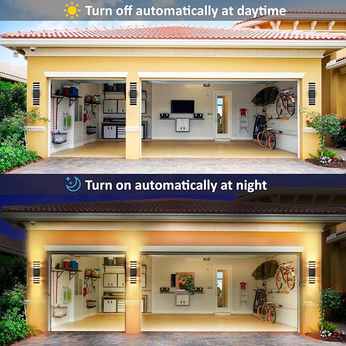 Dusk to Dawn Outdoor Wall Lights, 4 Pack Modern Exterior Lighting Fixtures, Up and Down Porch Lights Outdoor Waterproof Sconces for House Garage Patio