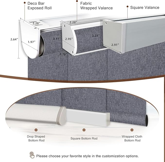 Motorized Blinds Roller Shade with Remote: Canisteo Automatic Smart Blind for Windows 100% Blackout, Electric Blinds Compatible with Alexa/Google Home/Apple Homekit, Customized Size,Noir Charcoal