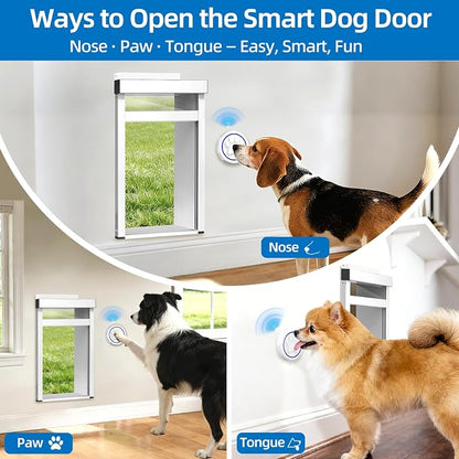Automatic Dog Door for Wall,Smart Dog Door with Doorbell Active,No Collar