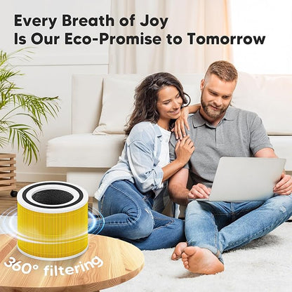 Core 300 Pet Care Replacement Filter for LEVOIT Core 300 Core 300S Core 300-P Core 300S-P Air Purifier, 3-in-1 High Efficiency Activated Carbon, Compared to Part # Core 300-RF-PA, 4 Pack, Yellow