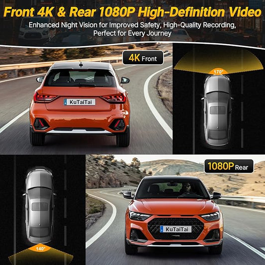 Front 4K + Rear 1080P Dash Cam for Toyota Corolla Gen12 E210 2023 2024 2025 2026 Sedan Hybrid Hatchback, OEM Look, WiFi & APP, Loop Recording, G-Sensor, Parking Monitor, Easy to Set, 128GB Card