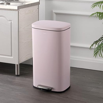 happimess Curtis 8 Gal Step Trash Can Soft Close 25", Blush Pink