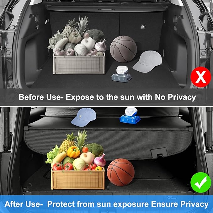 AUXKO Retractable Cargo Cover for Mazda CX-5 2025-2017, Trunk Cargo Cover Luggage Security Shade Cover for 2025 2024 2023 Mazda CX5 Shielding Shade Anti-Peeping Luggage Privacy Screen, Carbon Fiber