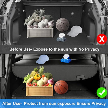 AUXKO Retractable Cargo Cover for Mazda CX-5 2025-2017, Trunk Cargo Cover Luggage Security Shade Cover for 2025 2024 2023 Mazda CX5 Shielding Shade Anti-Peeping Luggage Privacy Screen, Carbon Fiber