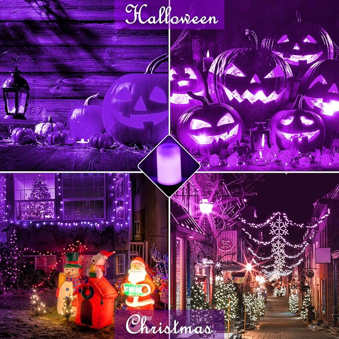 Bestview LED Flame Effect Light Bulbs,4 Modes Smart E26/E27 Base Flickering Fire Light Bulbs for Halloween, Christmas, Party, Porch, Indoor&Outdoor Home Decoration Lighting (Purple 2 Pack)