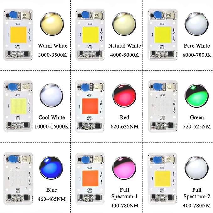 50W Driverless Solderless LED Chip Integrated Smart IC DIY (Full Spectrum-White 400-780NM)