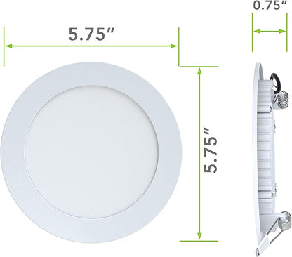 5 Pack Leisure LED RV Boat Recessed Ceiling Light 720 Lumen Super Slim LED Panel Light DC 12V 5.75" 9W Full Aluminum Downlights (Natural White)