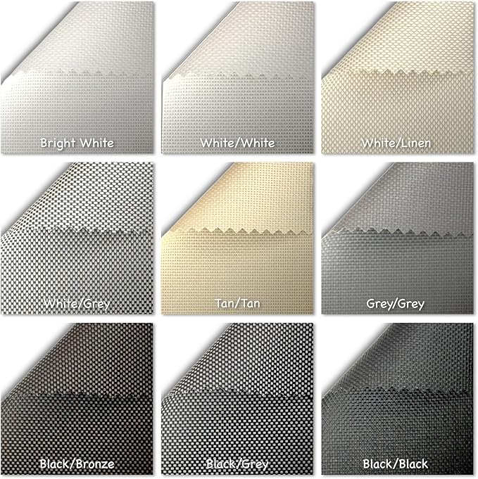 HILADUO Customized Solar Screen Roller Shade Blinds with Remote-Controlled Motorized Operation, 1%, 3% or 5% Openness Screen Fabric, Made in USA