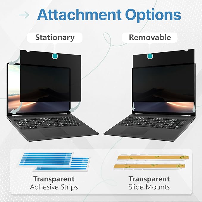VINTEZ 14 Inch 16:10 Privacy Screen for Computer Monitor and Laptop - Anti Glare Protector Film Blue Light Filter Eye Protection - Computer Screen Privacy Shield