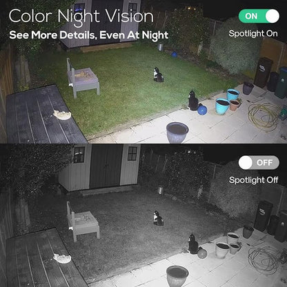 Kittyhok 2K Solar Security Camera Outdoor | 4MP FHD Wireless Security Camera, Solar Battery Powered, Smart Detection, Night Vision, and Weatherproof with Spotlight for Home Surveillance