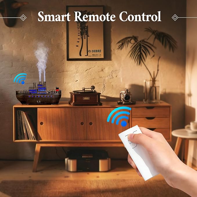 Essential Oil Diffuser 250ml, Ultrasonic Titanic Humidifier with 7 Color LED Lights, Quiet Operation, Auto Shut-Off, Remote Control, Perfect for Home, Office, and Bedroom Decor (Copper)