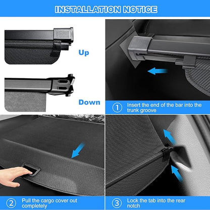 AUXKO Retractable Cargo Cover for Lincoln MKX 2018-2016, Trunk Cargo Cover Luggage Security Shade Cover for Lincoln Nautilus 2023-2019 Shielding Shade Anti-Peeping Luggage Privacy Screen, Carbon Fiber