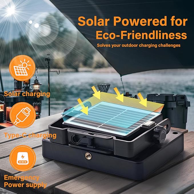 D1 Pro Solar Portable Camping Lights with Strong Magnets, Dimmable, Solar Rechargeable Camping Lantern, IP67 Waterproof, 5 Light Modes Portable Flood Light, Work Lights for Indoor Outdoor