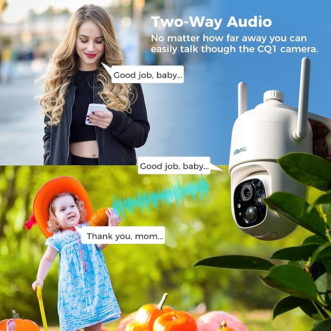 Vicohome CQ1 AI 2K Solar Security Camera Wireless Outdoor, Battery Powered,Two Way Audio,Motion Detection, 360° View,Easy to Setup,Color Night Vision,Audible Flashlight Siren,180 Days Exchange Policy