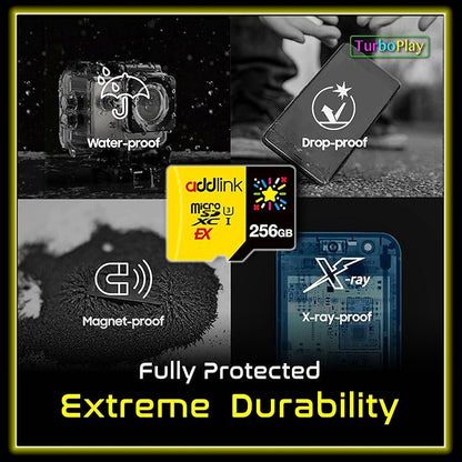 addlink 256GB TurboPlay Gaming microSD Express Card, UHS-I, C10, U3, V30, Full HD, 4K, Up to 880/750 MB/s Memory Card, Nintendo-Switch 2, ASUS ROG Ally, Steam Deck,Gaming Device