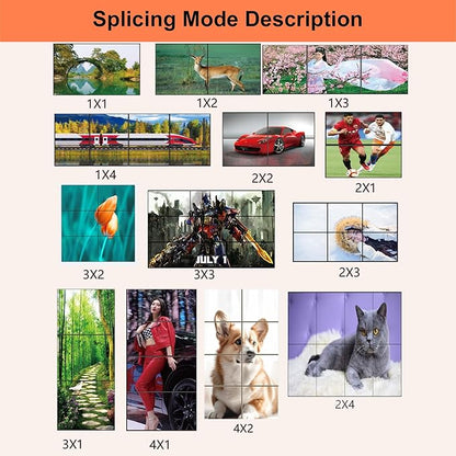 4K Seamless Splicing TV Wall Processor - HDMI & DVI Input, 1080P HDMI Video Image Processor with RS232, Support 180Rotate, 1x2 to 3x3 Configurations