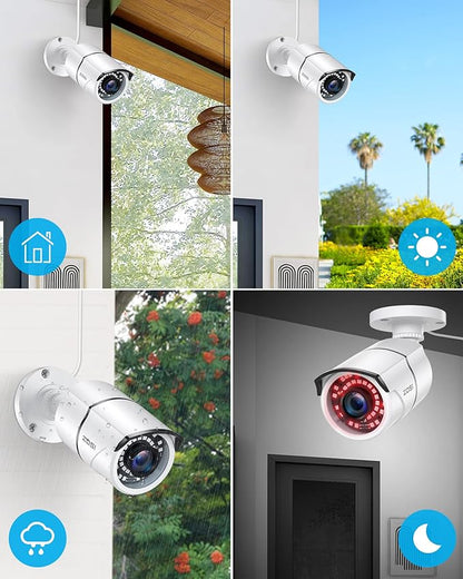 ZOSI ZG2615E 5MP POE Security Waterproof Bullet Camera with Night Vision for Outdoor Indoor Power Over Ethernet Surveillance System (Only work with ZOSI PoE NVR, Model: ZR16DK, ZR08EN, ZR08DN, ZR08PN)