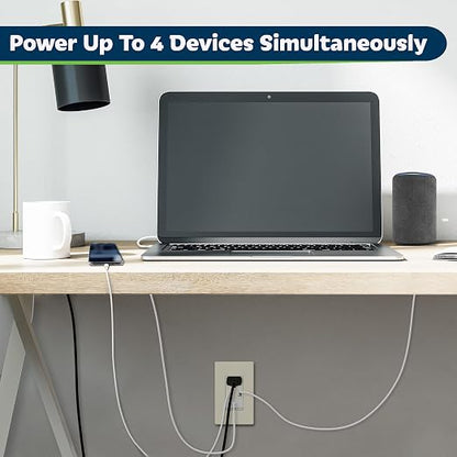 TOPGREENER 2-Port USB Outlet, 4.2A Type C USB Wall Outlet, Light Almond | USB Receptacle, 15 Amp TR Receptacle Plug, Charging Power Outlet with USB C&A Ports, Wall Plate Included,TU21536AC-LA,2 Pack