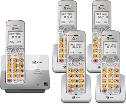 AT&T EL51503 DECT 6.0 5-Handset Cordless Phone with Simulated Full-Duplex Speakerphone, Backlit LCD Display & Lighted Keypad, Caller ID/Call Waiting, Intercom, ECO Mode