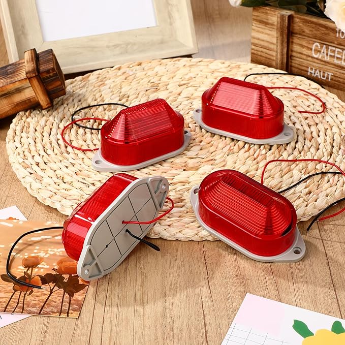 Tuanse 6 Pack Ac110v 120v Alarm Siren with Strobe Light Strobe Siren Industrial Warning Light Sound Emergency Panic Alarm Red Flashing 110 Db Loud Sound Compatible with Smart Switch for Timed Alert