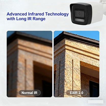 DS-2CD1083G2-LIUF 4K 8MP Smart Hybrid Light IP Bullet PoE Camera, 2.8mm Lens, H.265+, IP67, Human/ Vehicle Detection, Built-in Microphone & card slot (SD Card Not Including), Work with Ⲏіkconnect