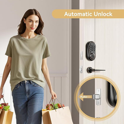 IronZon Electronic Keyless Door Lock with Keypad, Gold