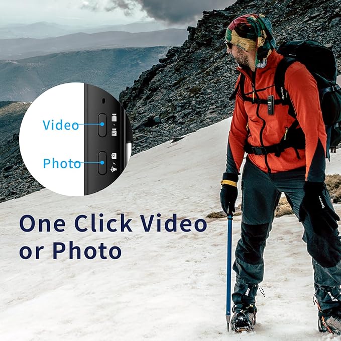 64GB Included, 4K UHD 30FPS Recording,1.4 in Screen Recorder,Body Cameras,Wearable Body Cam,6HR Battery Life, for Outdoor Riding,Home,Sports,Pet Records,Security,Travel Records, JS-06B-2