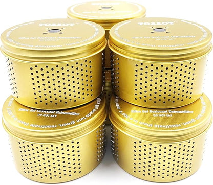 Gun Safe Dehumidifier, Moisture Absorber, 200g Small Silica Gel Desiccant Canister for Gun Cabinets & Safes, Aluminum Shell, Reusable